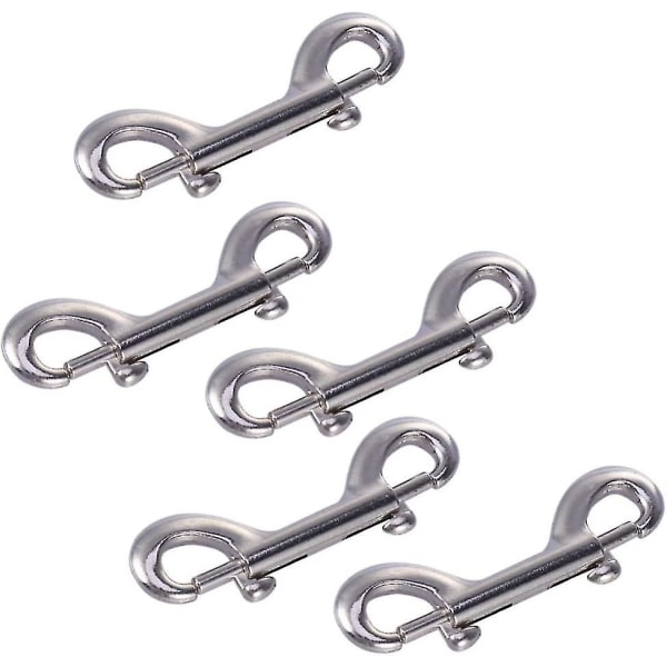 Double Sided Bolt Snap Hook Zinc Alloy Portable Diving Clips For Belting Key Chains Straps Leathercraft Bags(6pcs, Silver)