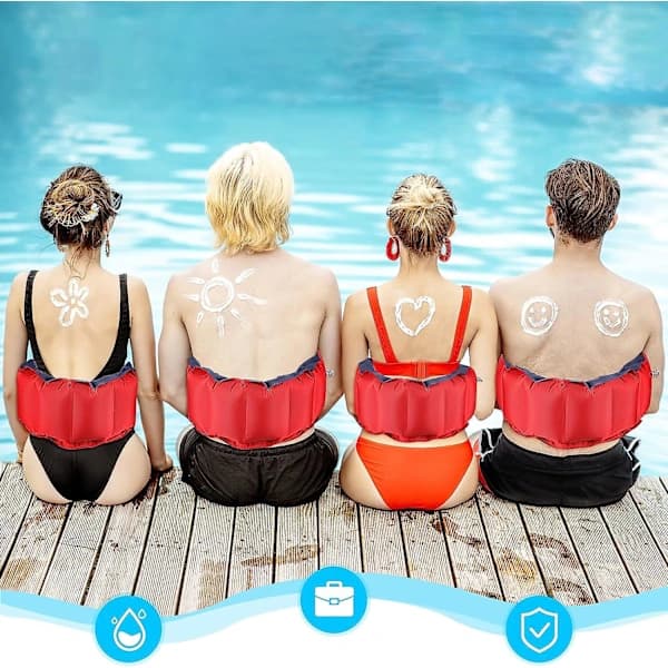 Uppblåsbart simmbälte Justerbart flytbälte Vuxen simhjälpbälte Simning flytbälte Pool simträning bälte Flytanordning[CO]