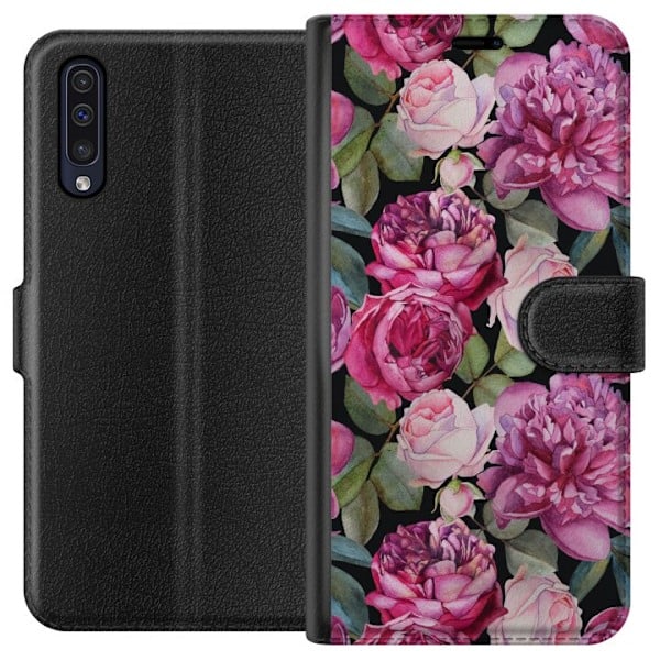 Samsung Galaxy A50 Lompakkokotelo Kukat
