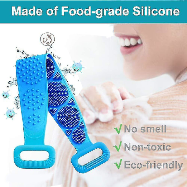 Silikon Ryggskrubbare, Silikon Bad Kroppsborste Exfolierande Förlängd Silikon Duschborste För Rengöring Av Ryggen