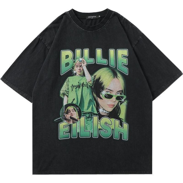 Billie Eilish, lös kortärmad t-shirt för kvinnor, svart