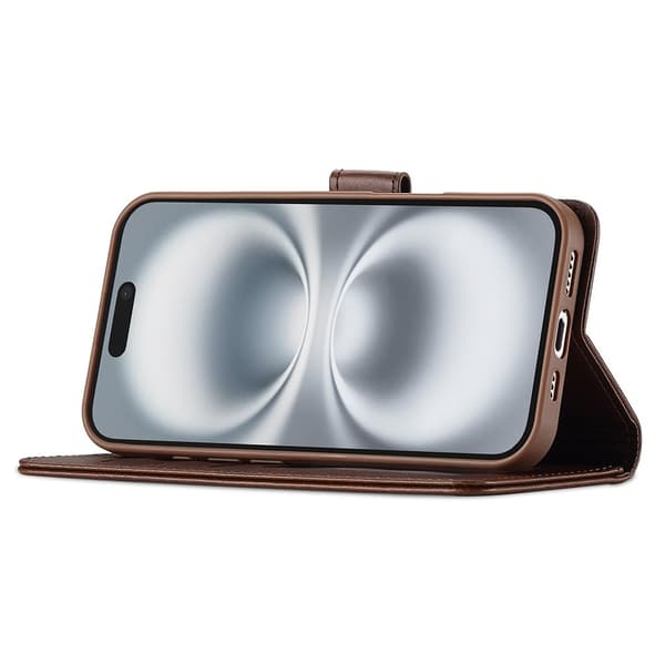 iPhone 17 LC.IMEEKE Premium PU-læder Pungcover - Brun Brun brown
