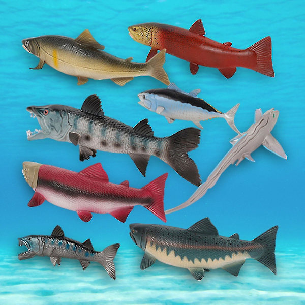 Nydelig solid fisk figur ornament hjem dekorasjon barn pedagogisk modell leketøy