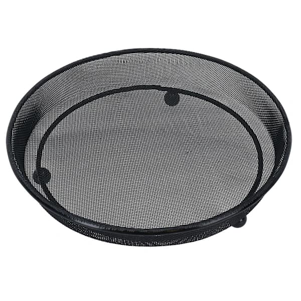 Kraftig Sort Metalnet Jordfuglefoderbakke 22cm