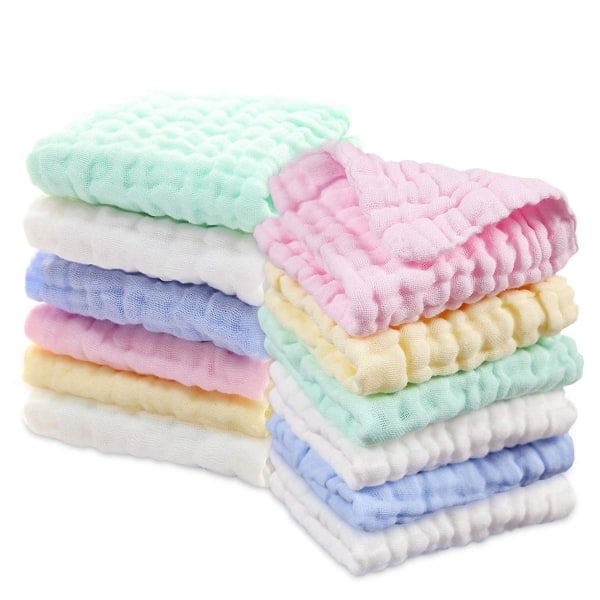 Babyvaskeklude, 6 stk. Baby Muslin Vaskeklude Baby Håndklæder Bløde Nyfødte Baby Ansigtsklæder Baby Vådservietter Fremstillet Af Økologisk Bomuld 30...