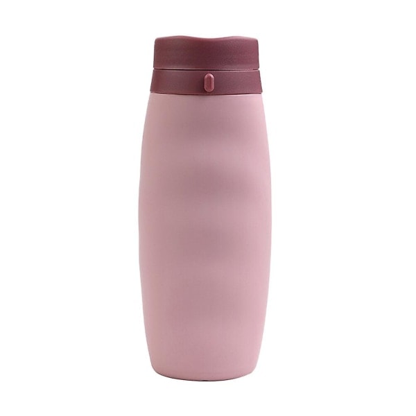 600 ml Bærbar Foldbar Vandflaske Silikone Drikkekop Sportsflaske Udendørs Kande Foldbar Pink 20*7CM