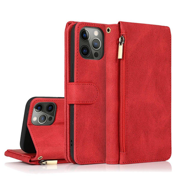 iPhone 12 Pro Max - Elegant Robust Plånboksfodral Mörkgrön