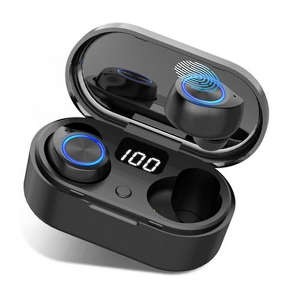 Trådlösa öronsnäckor Bluetooth 5.0 öronsnäckor med 500mah laddningsfodral LED-batteridisplay In-ear Bluetooth-headset Äkta trådlösa öronsnäckor för arbete Sport