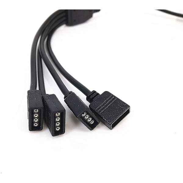 2 stk. svart 4-pinners LED-splitterkabel LED-stripekontakt 4-veis splitter
