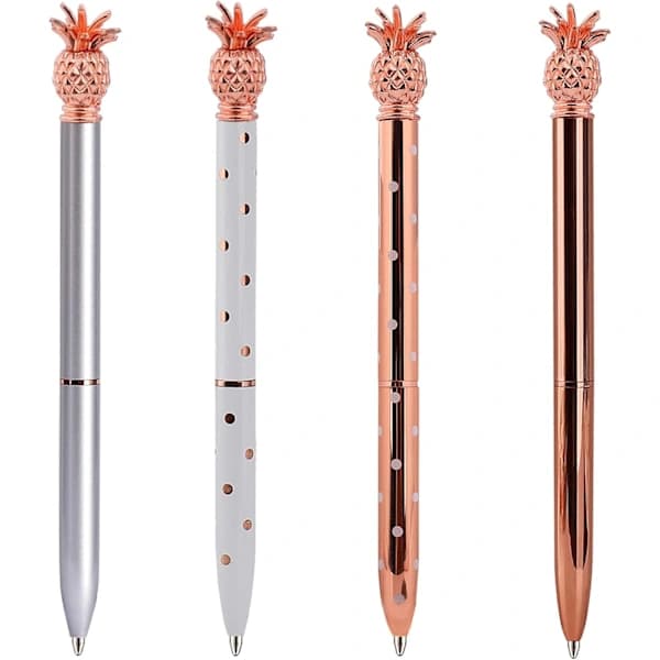 Ananas Kulspetspenna Metall Kulspetspenna Roséguldpenn[co]