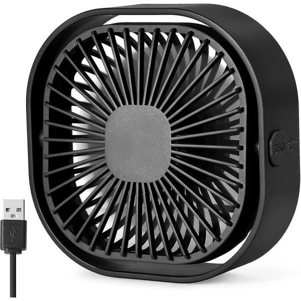 Small Desk Fan Cooling, Usb Strong Wind Table Fan Portable Desktop Fan, 360 Rotation Mini Personal Silent Fans With Usb Cable For Bed Office Home Bedr