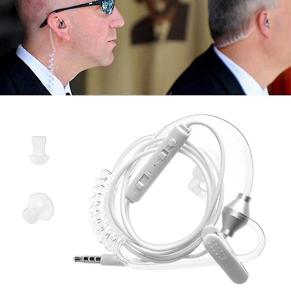3,5 mm anti-strålningshörlurar med luftfjäderkanal och mikrofon för smartphone