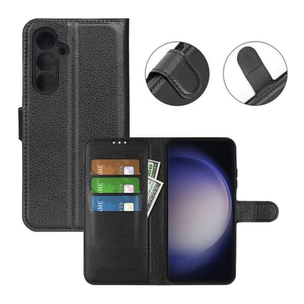 Samsung Galaxy S23 FE Wallet Case with Stand - Black Svart black