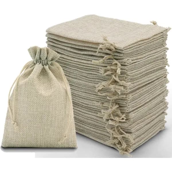 30-pack Intckwan Juteväskor 10x15cm Små Presentpåsar med Snöre[CO]