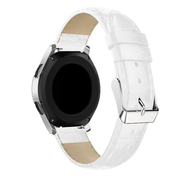 Aitoa nahkaa oleva rannekoru, krokotiilikuosi - Valkoinen (22mm)