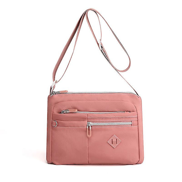 Crossbody-väska för kvinnor, vattentät, lätt, casual axelväska, handväska, ryggsäck, färg rosa