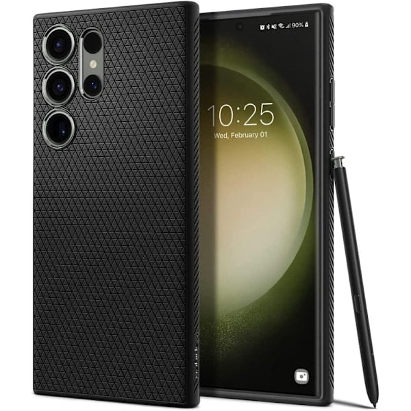 Spigen Galaxy S23 Ultra Kuori Liquid Air Matt Musta
