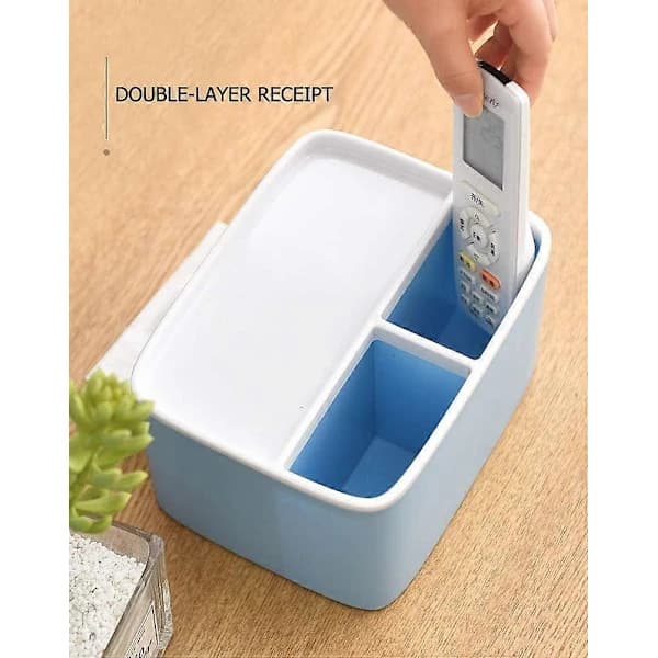Multifunksjonell Tissue Box, Fjernkontroll- og Tissueholder, Organizer med Tissue Box Blå[CO]