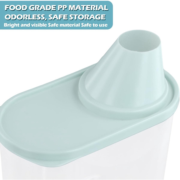 Lufttæt opbevaringsbeholdersæt til kæledyrsfoder med målebægerlåg, ABS tørfoderbeholder til hunde og katte, blå 2-pak 2,5L 25x15x8cm
