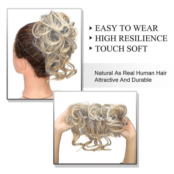 Messy Bun Hårstykke: Syntetisk Tousled Updo Scrunchies