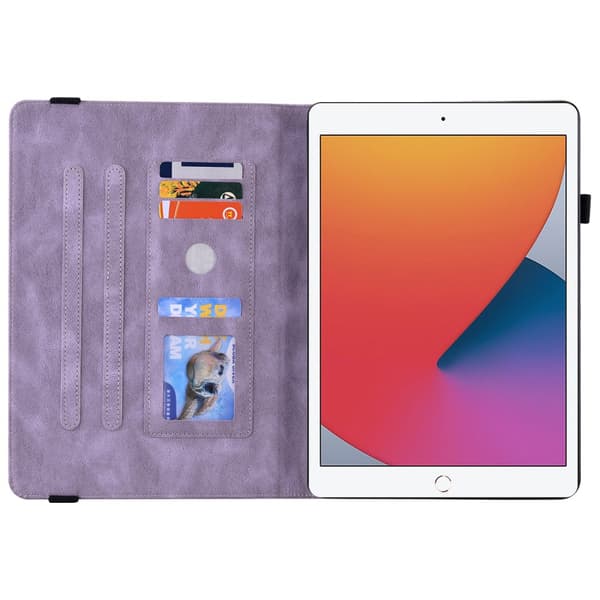 Läderfodral iPad 10.2 7:e generationen (2019) Fjärilar Lila