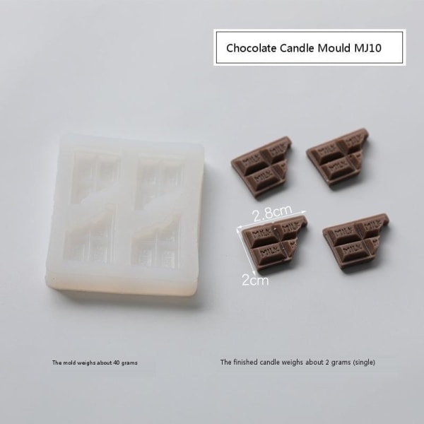 Lysforme lys stearinlys DIY støbeforme i silikoneform MJ10 Chokolade