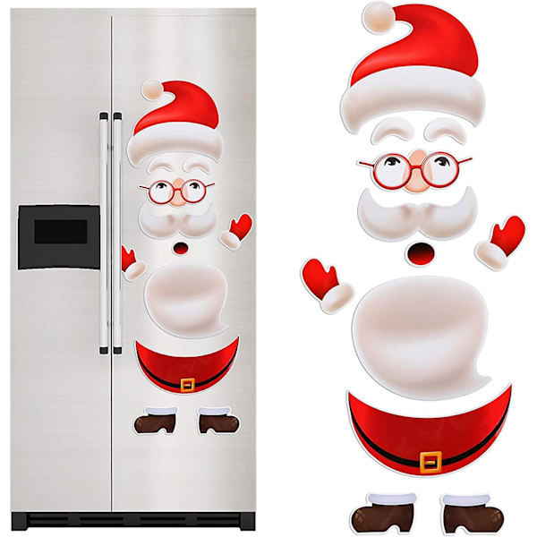 Jultomte kylskåpsmagnet klistermärken, juldekorationer, för kylskåp, metalldörrar, semester juldekorationer