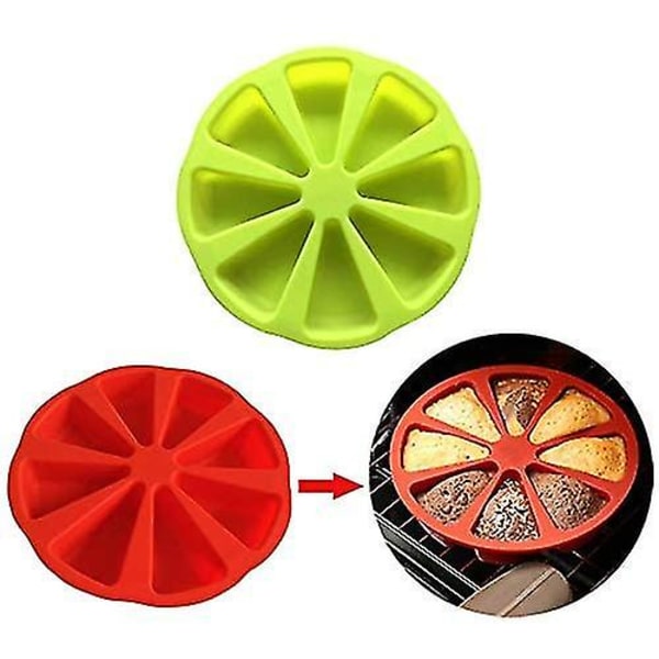 8 Grid Silicone Wedges Cake Mould Individual Portion Pizza Slices Kitchen Tool