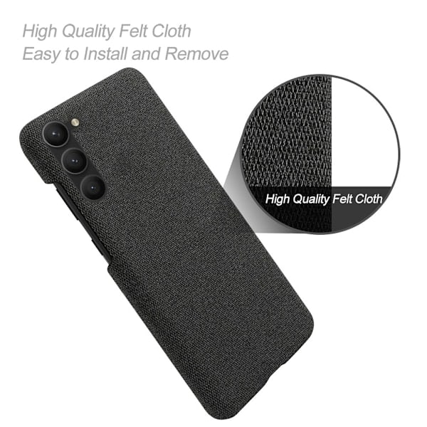 KSQ Samsung Galaxy S23 Plus Cover Stofbeklædt Sort
