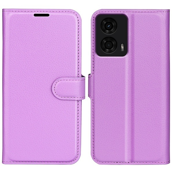 Motorola Moto G04 4G/G24 4G Etui Litchi Læder Lilla