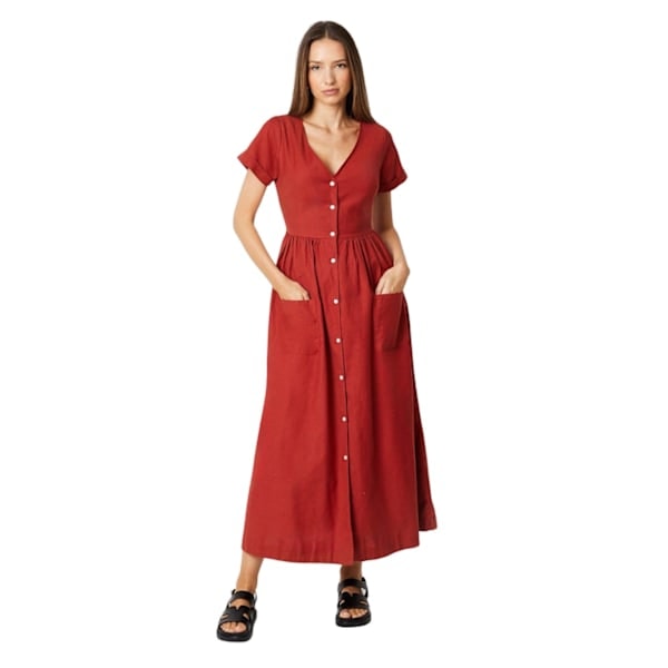 Dorothy Perkins Naisten Midimekko Taskuyksityiskohdilla, Koko 16 Rust 16 UK