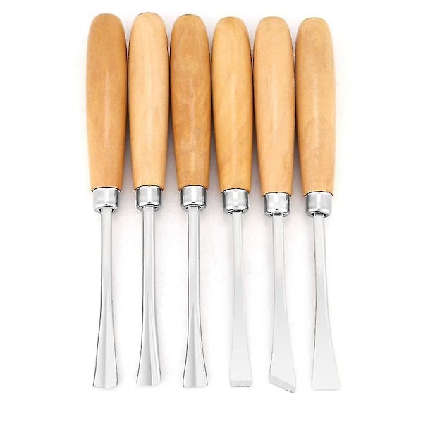Träsnideset, 6 st chisels, professionella träskärningshandverktygssats DIY träbearbetning