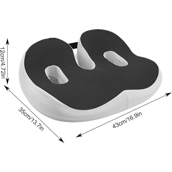 Komfortabel Siddepude i Memory Foam - Ortopædisk Støtte til Smertelindring & Bedre Holdning, Perfekt til Hjemmet, Kontoret og Bilen