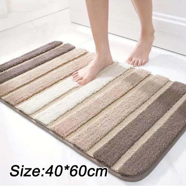 Badeværelsesmåtter, Superabsorberende Badeværelsesmåtter Plys Shaggy Tæpper Vaskbare Måtter til Badeværelse 40*60cm