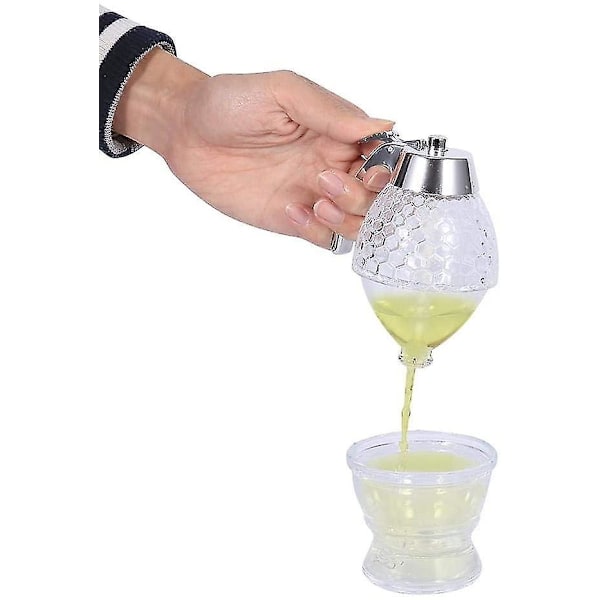 Honungsdispenser 200 ml Akryl Honung Sirup Dispenser Glasbehållare Bärbar Sap