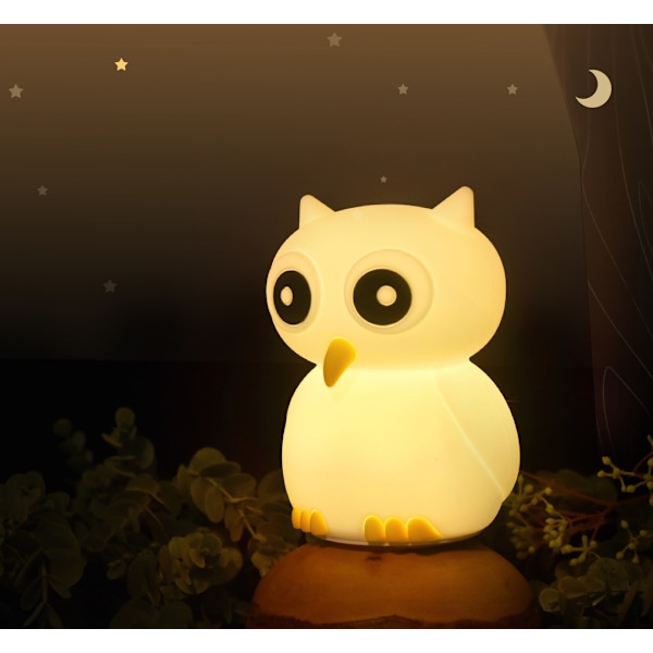 Owl Wise Cute Animal Night Light LED Nattlampa Uppladdningsbar
