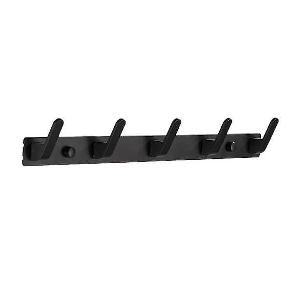 Väggmonterad klädhängare, matt svart aluminium klädkrok, modern 5-krokars klädhängare för entré, badrum, kök, omklädningsrum, sovrum, hem