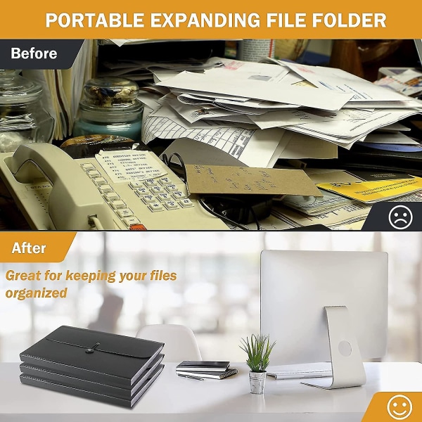 Laajeneva tiedostojen kansiojärjestäjä - Laajennettava A4-kirjekokoinen asiakirjan säilytin mukautettavilla tarraetiketteillä, 7 taskua