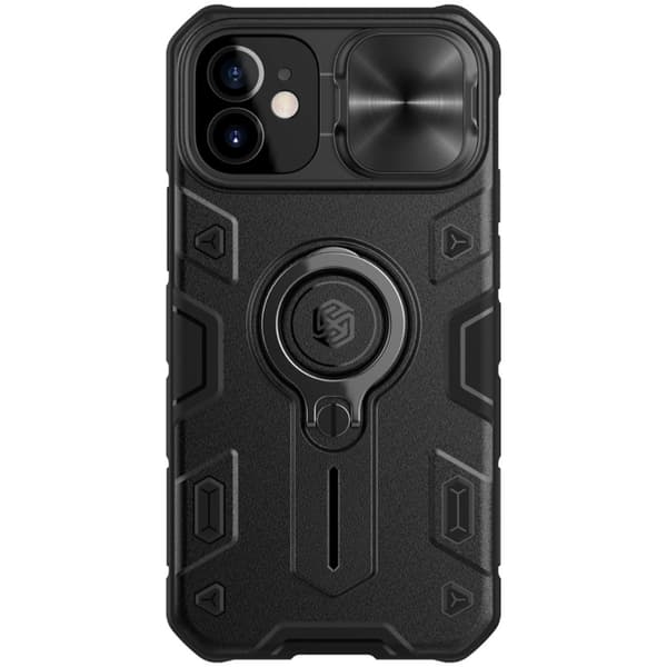 iPhone 12 Mini - NILLKIN CamShield Armor Ring Cover - Sort Svart black
