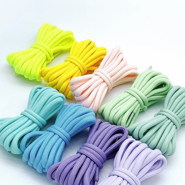 Runde snørebånd, 5 mm tyk polyester, 2 par (4 stykker) til sneakers, vandre- og arbejdsstøvler, orange, 80 cm