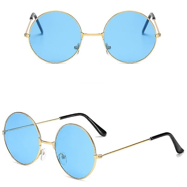 6 st Retro Runda Solglasögon Färgglada Trend Runda Ram Glasögon Prince Spegel Färg Lins