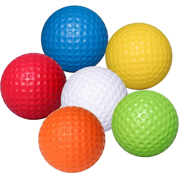 Övningsgolfbollar Golfbollar, Inomhus Utomhus Golfträningshjälpbollar (6 st, Flerfärgad)