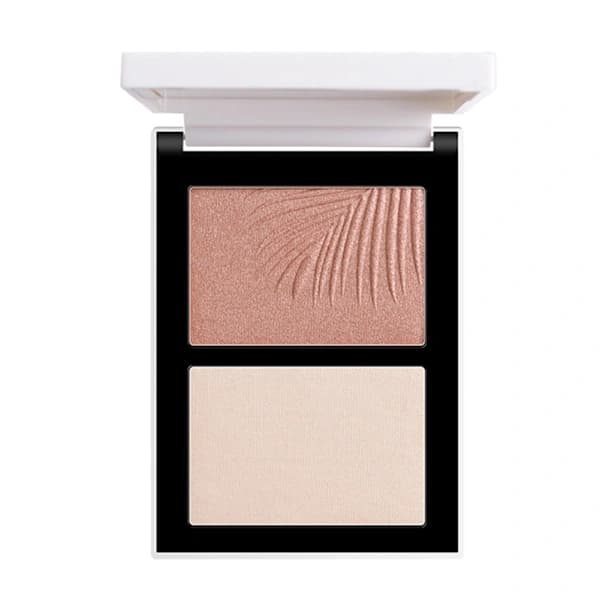 2 Farvers Highlighter Pudder Ansigtskontur Bronzer Rouge Lysnende Makeup Skygge 4[co]