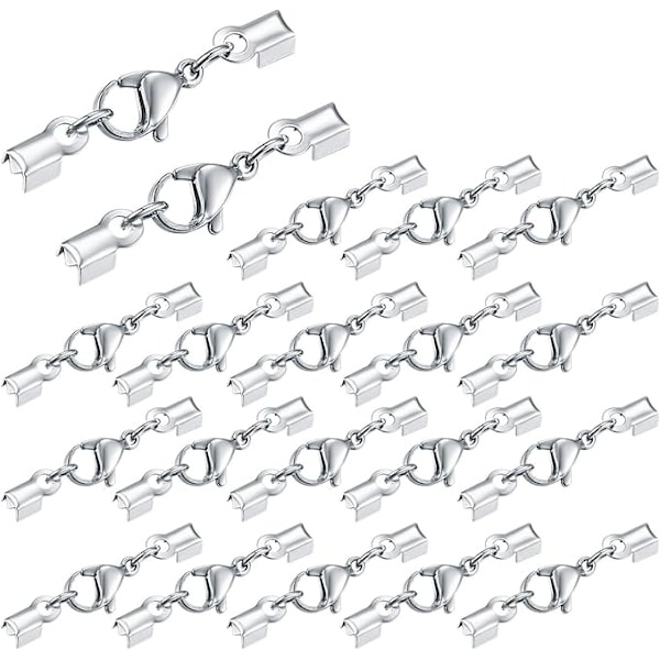 Hummerlås, Karbinhake med sladdände, Fästklämma för armband, halsband, örhängen, smyckestillverkning - 20 st
