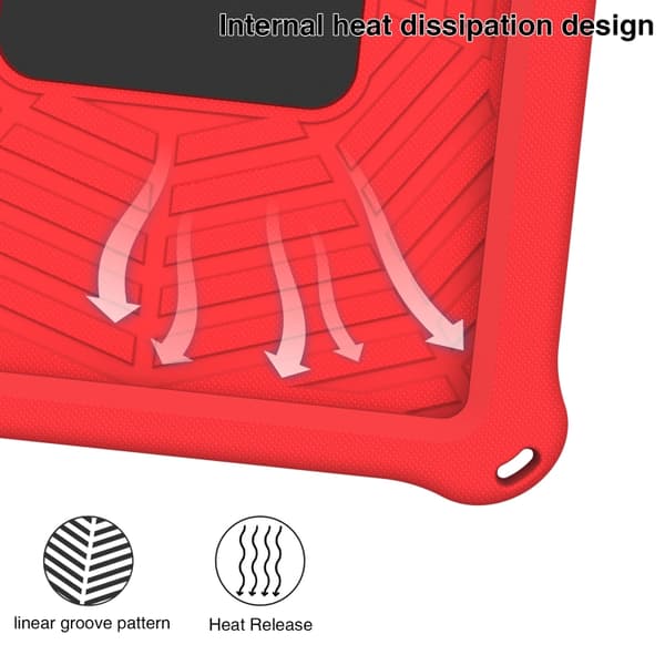iPad 11 11th Gen / 10.9 10th Gen 2022/2025 Leather Case with Solid Color Stitching - Smart Tablet Cover Röd