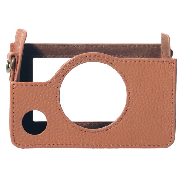 For FUJIFILM instax mini Evo Full Body Camera Genuine Leather Case Bag with Strap Brun