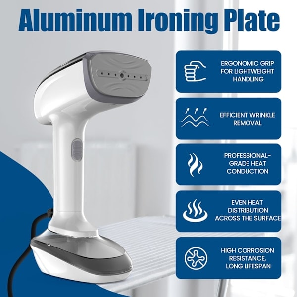 aftfull Handheld Steamer, 1200W with Fast Ceramic Heating Plate, 2 in 1 Ironing and Garment Steamer