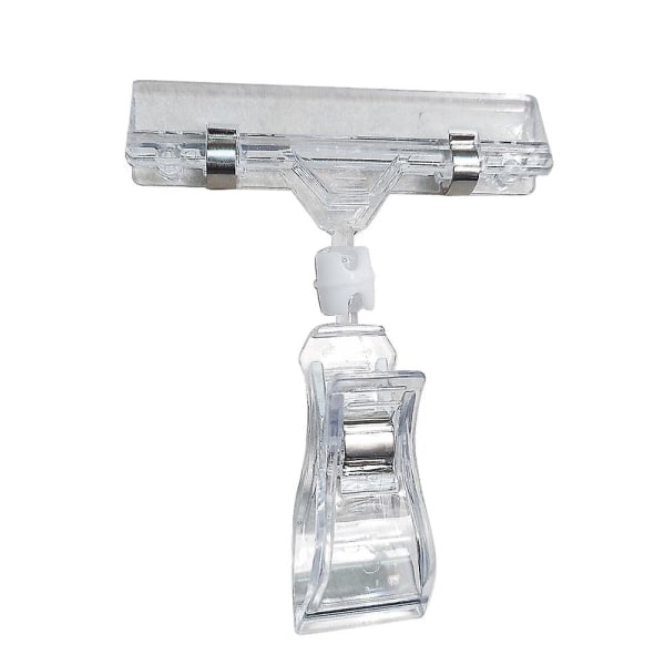 Etikettklämmor, Roterbara Plastklämmor i Clip-Stil Varukortsskylt Transparent Anteckningskortfixering Pappershållare Prislappsklämma för Marknad He...