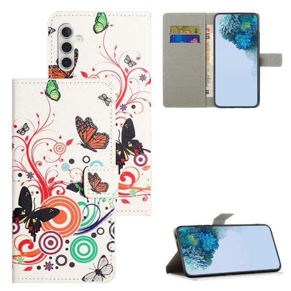 Samsung Galaxy A35 5G Etui Med Tryk Sommerfugle