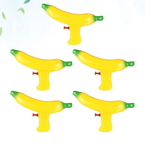 5 stk. vandspøjtelegetøj bananformet strandlegetøj interaktivt spilrekvisit sommer udendørs tilbehør til børn gul 19,5*11cm Yellow 19.5*11cm